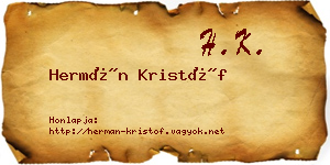 Hermán Kristóf névjegykártya